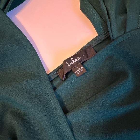 Lulus Love So Sweet Hunter Green Off-the-Shoulder Bodycon Dress || Size S - Picture 4 of 6